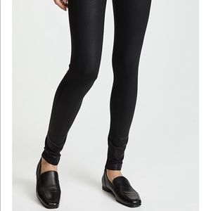 David Lerner black coated python leggings